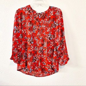 Fun 2 Dun Blouse Red Floral